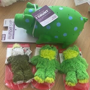 Saint Patrick’s Day Green Dog Toys - St Patty’s Day Dog Gift - 4 in 1 bundle.